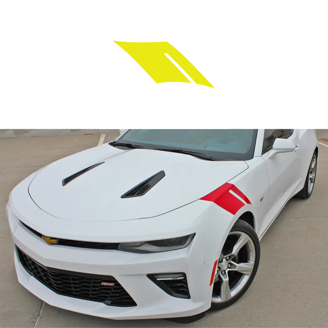 2016-2023 Chevrolet Camaro Fender Accent Hash Stripe Decal - Gloss Yellow - Driver Side Only - CA