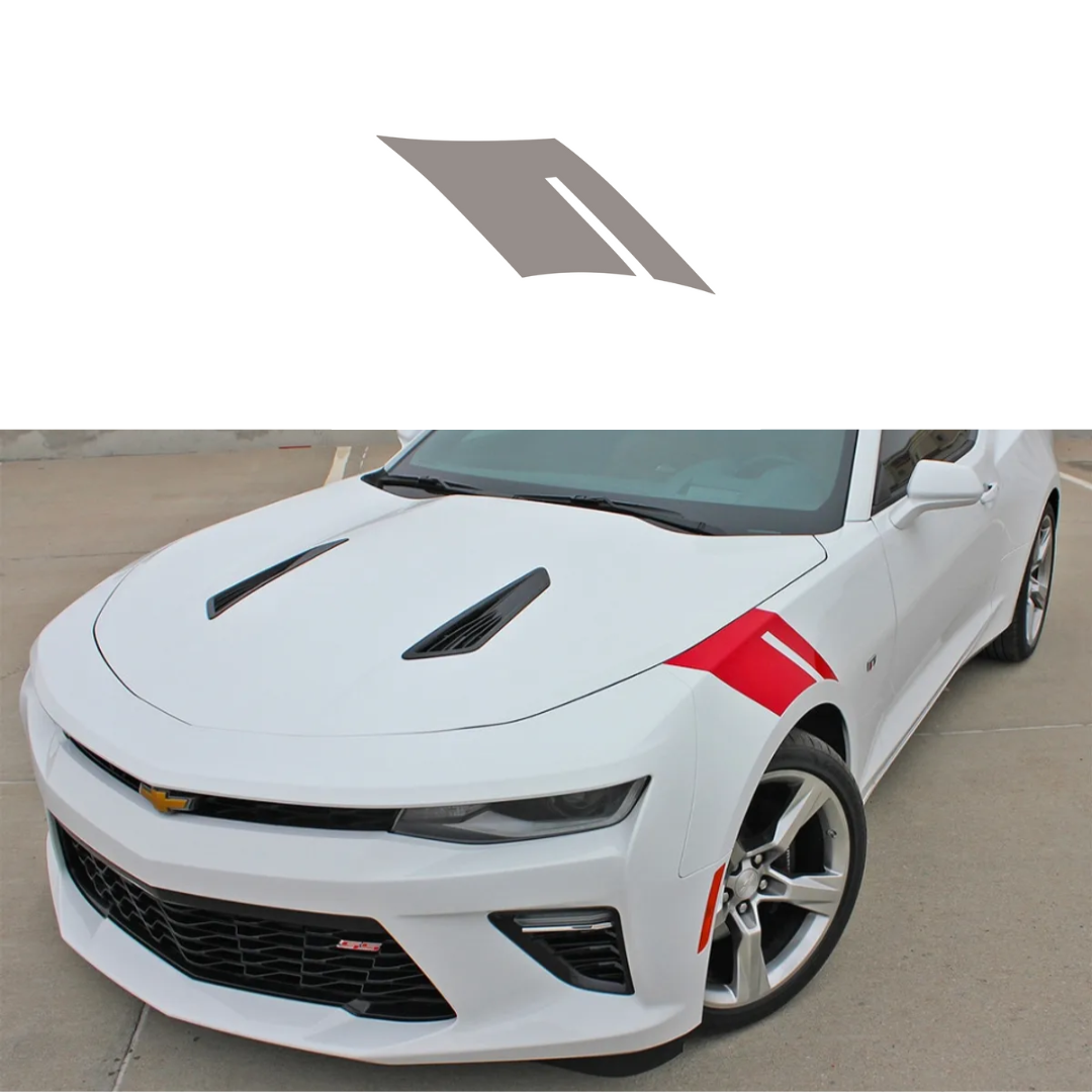 2016-2023 Chevrolet Camaro Fender Accent Hash Stripe Decal - Gloss Silver - Driver Side Only - CA