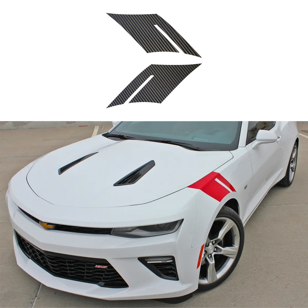 2016-2023 Chevrolet Camaro Fender Accent Hash Stripe Decal - Black Carbon Fiber - Left & Right Side - CA