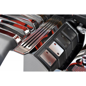 2010-2015 5th Gen Camaro SS Fuel Rail Covers Ribbed - Stainless Steel w/ Colored Inlay