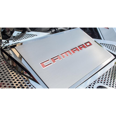 2016-2024 6th Generation Camaro Fuse Box Cover & 'CAMARO' Top Plate | Stainless Steel
