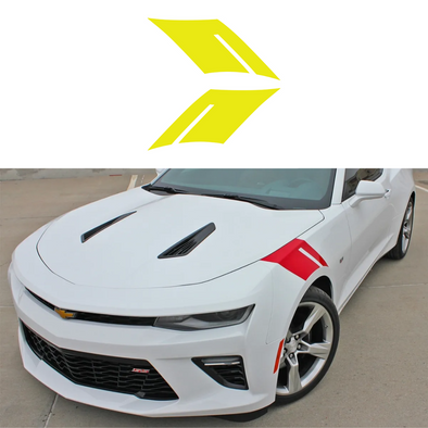 2016-2023 Chevrolet Camaro Fender Accent Hash Stripe Decal - Gloss Yellow - Left & Right Side