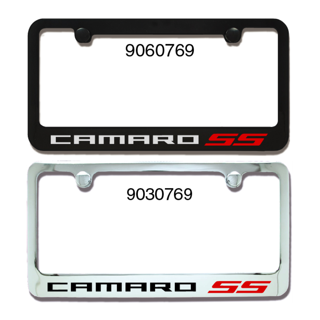 Camaro SS Ultra Series Metal Engraved License Plate Frame - Red SS