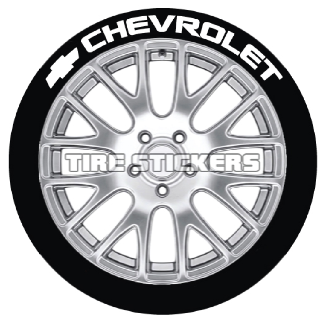 Chevrolet Tire Stickers - 4 of each - 14"-16" - 1.25"