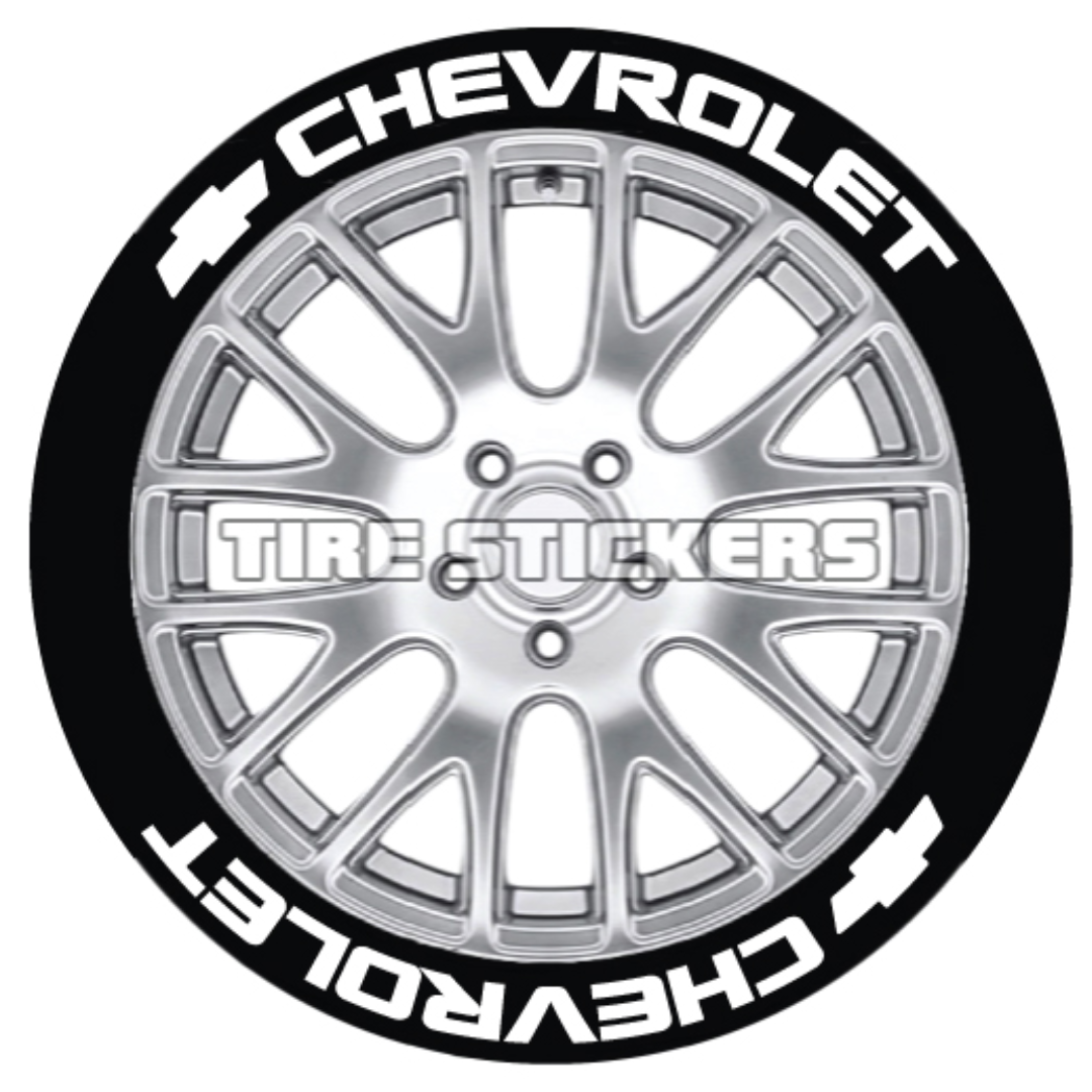 Chevrolet Tire Stickers - 8 of each - 19"-21" - 1"