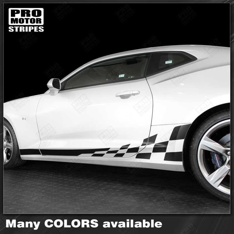 Chevrolet Camaro 2016-2024 Checkered Rocker Side Stripes