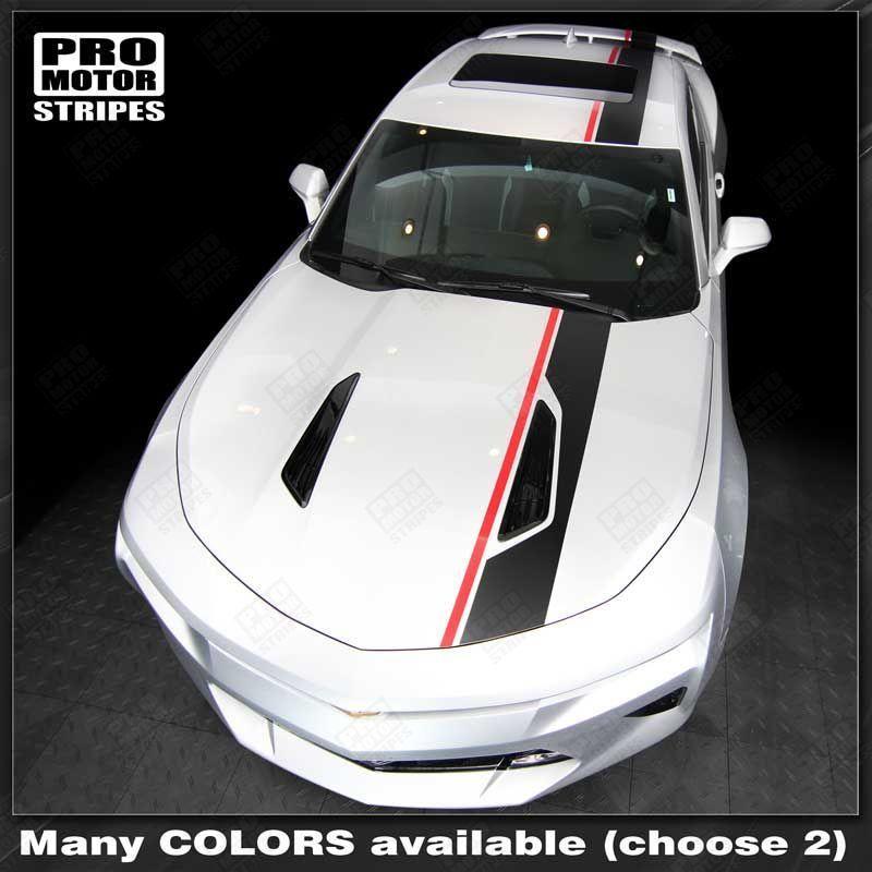 Chevrolet Camaro 2016-2018 Top Offset Stripes Hood, Roof & Rear