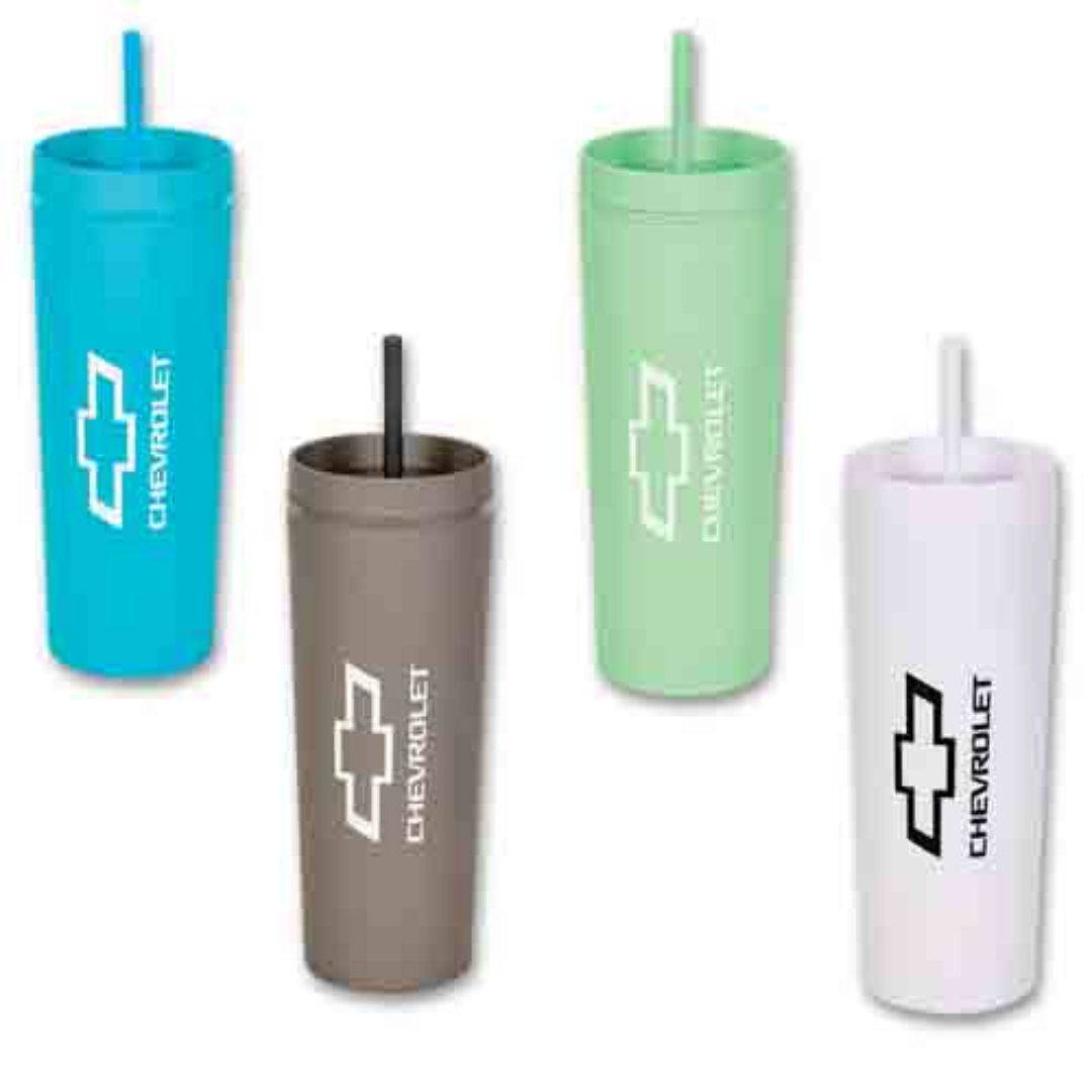 Chevy Bowtie 17 oz Mug with Straw | Camaro Store Online