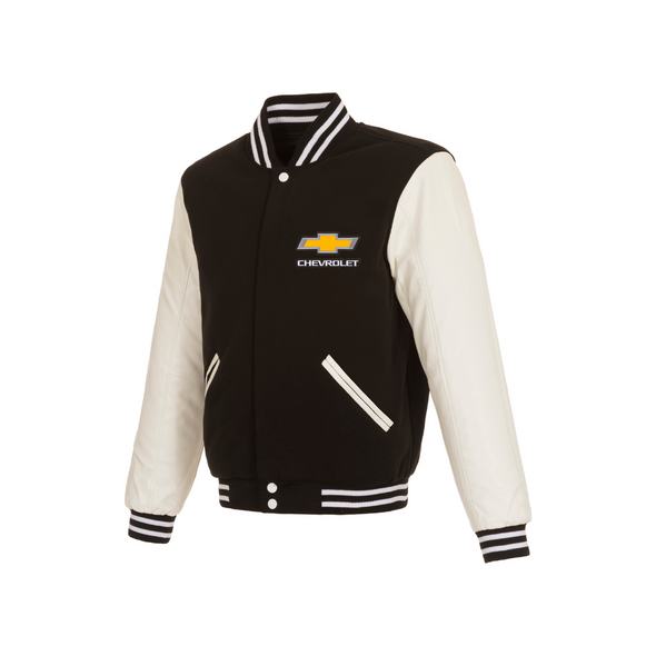 Chevy Men's Reversible fleece and Leather Jacket