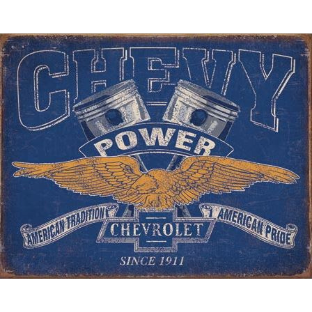 Chevy Power Tin Sign - CA