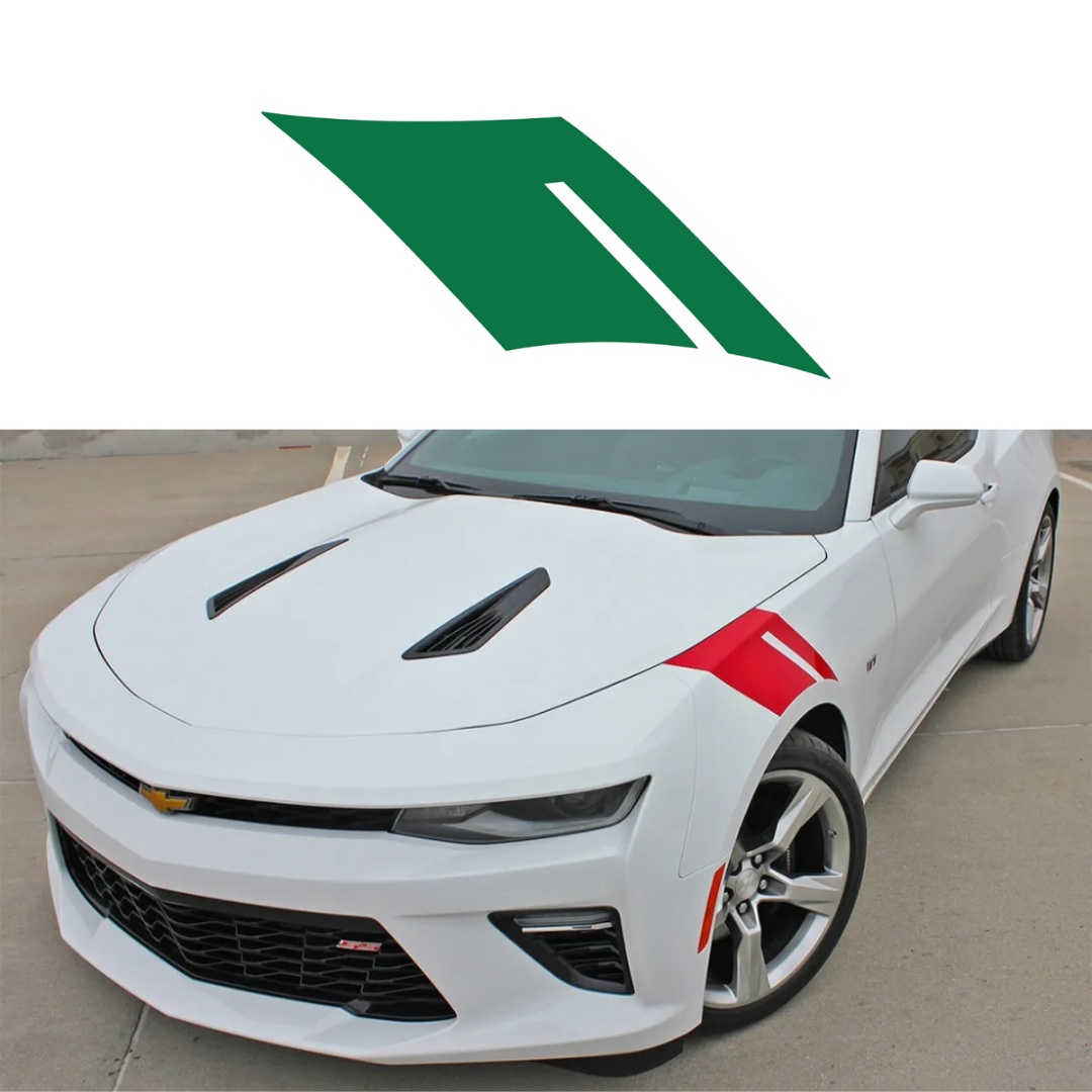 2016-2023 Chevrolet Camaro Fender Accent Hash Stripe Decal - Gloss Green - Driver Side Only - CA