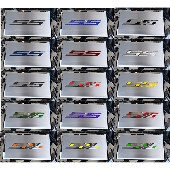 2016-2021 CAMARO SS - FUSE BOX COVER POLISHED W/BRUSHED SS TOP PLATE | STAINLESS STEEL, CHOOSE INLAY COLOR