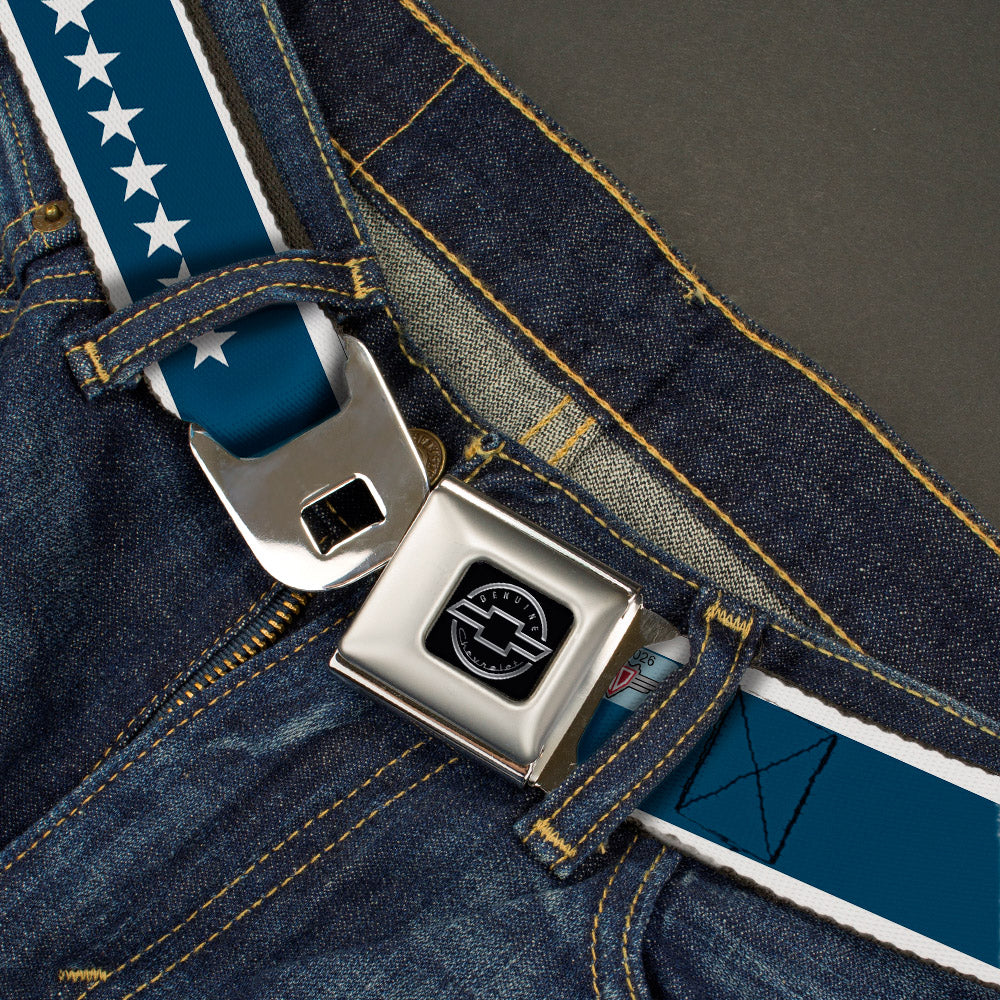 Chevy Bowtie Blue & White Stars Seatbelt Belt