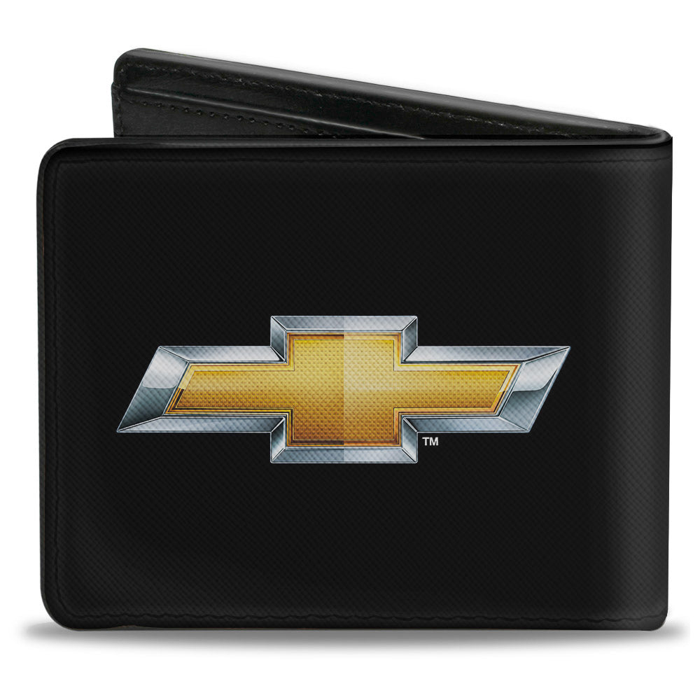 Chevy Bowtie Black & Gold Logo Bi-Fold Wallet