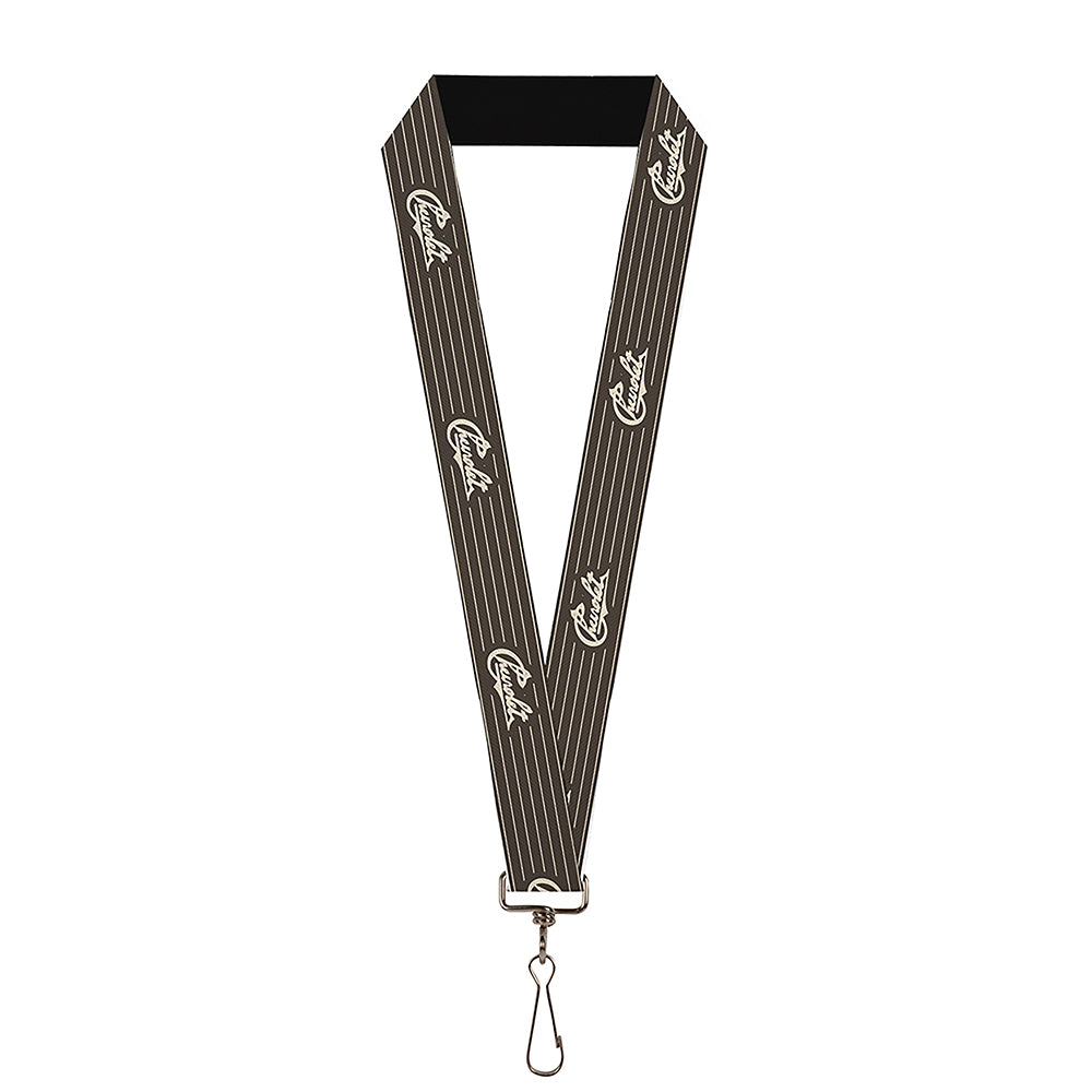 Chevrolet Heritage Script w/ Stripe Charcoal & Tan Lanyard - 1.0"