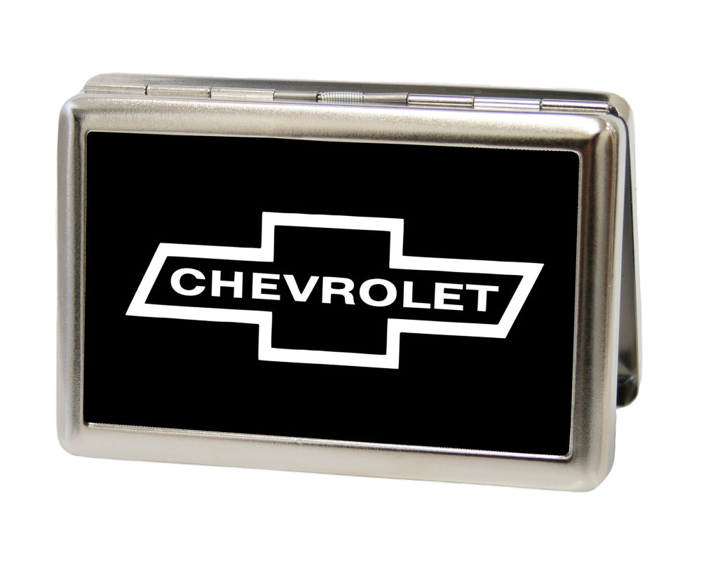 1965 Chevrolet Bowtie FCG Black & White Business Card Holder - Large