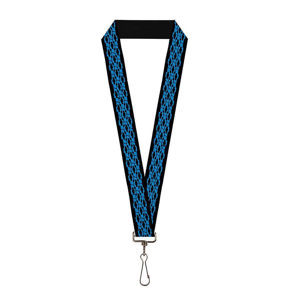 Chevy Bowties 3-Row Black & Blue Lanyard - 1.0"