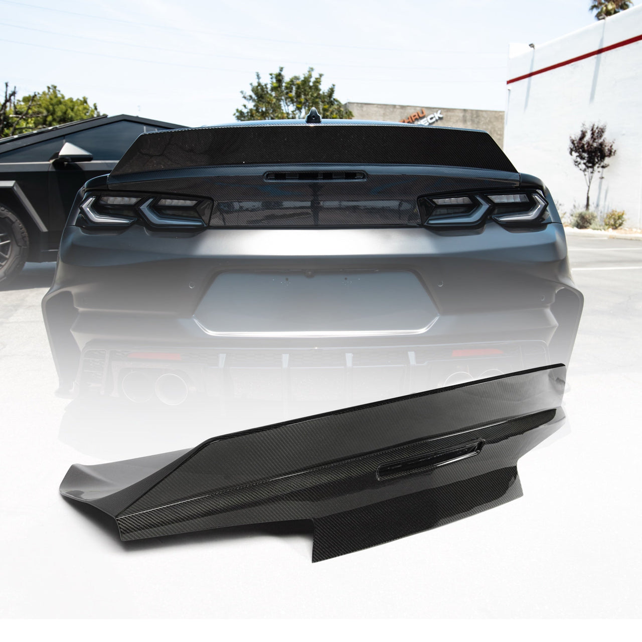 2016-2024 Camaro Type-X Double Sided Gloss Carbon Fiber Trunk W/ Integrated Spoiler