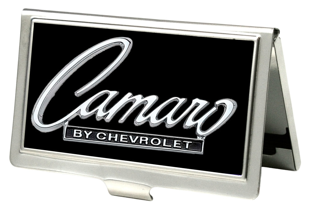 1969 Camaro Script Emblem FCG Black & Silver Business Card Holder - Small