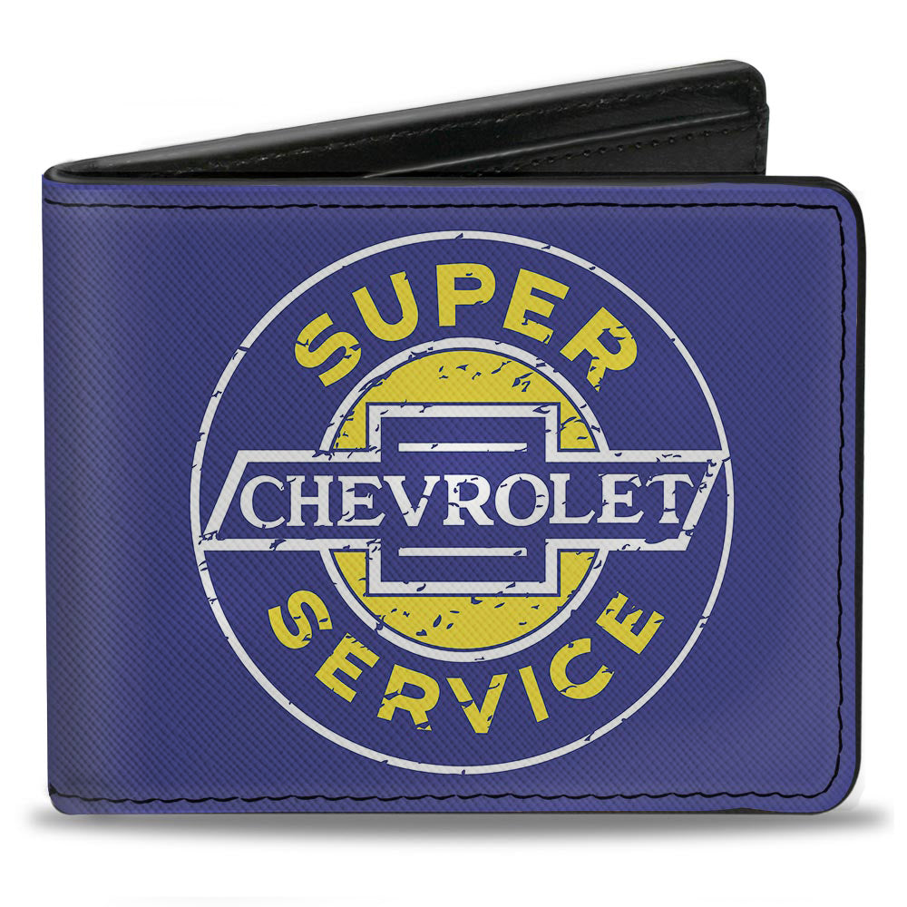 Chevrolet Super Service Logo Blue Bi-Fold Wallet