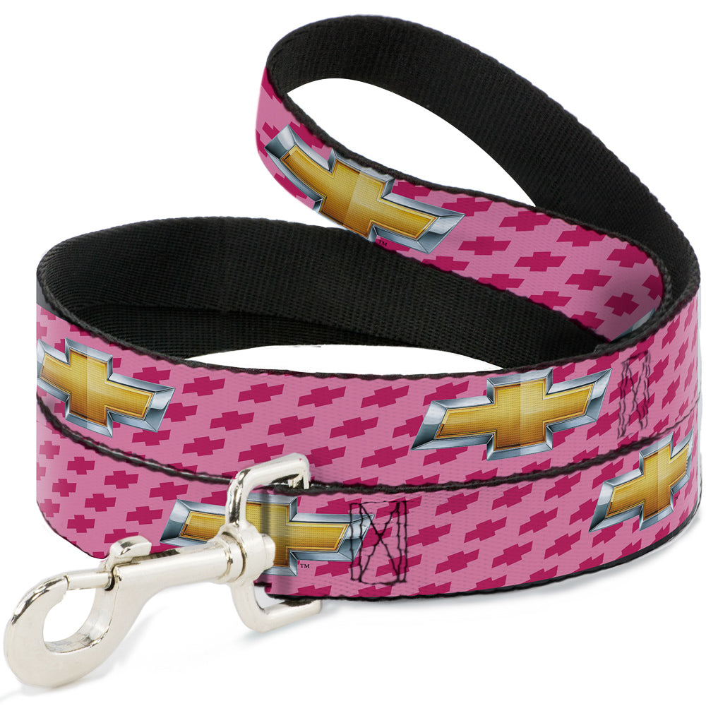 Chevy Gold Bowtie w/ Logo Pink Dog Leash