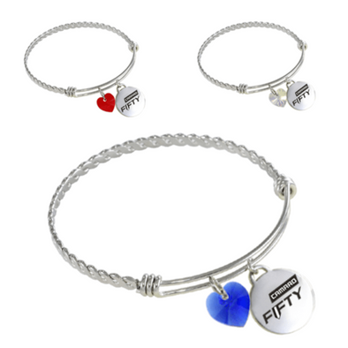 camaro-fifty-logo-crystal-twisted-wire-charm-bracelet