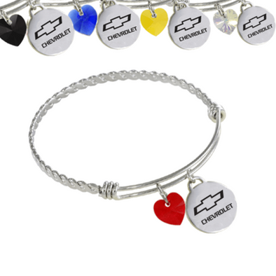 chevy-bowtie-logo-crystal-twisted-wire-charm-bracelet