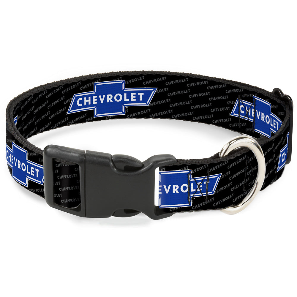 Chevy Bowtie Blue & Black Plastic Clip Collar