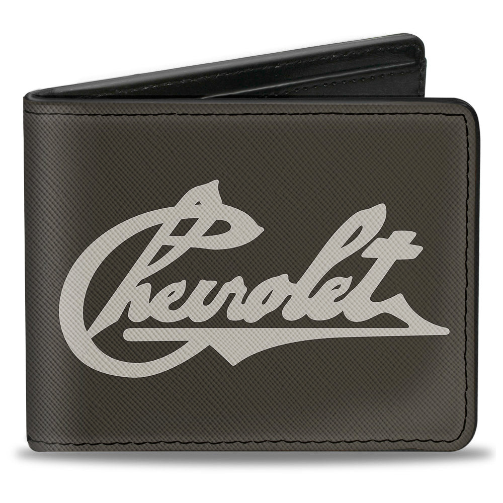 Chevrolet Heritage Script Charcoal & Tan Bi-Fold Wallet