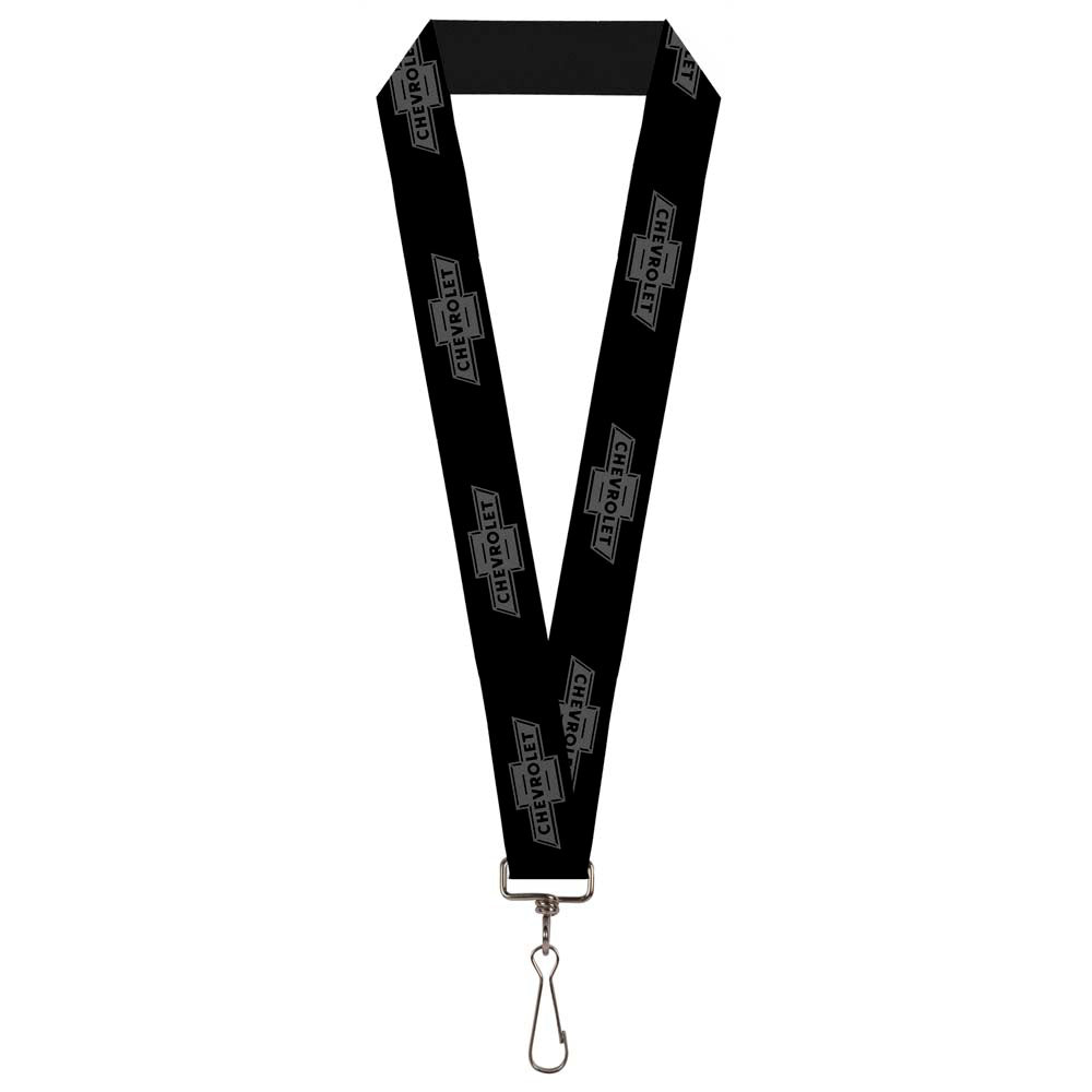 Vintage Chevrolet 1934 Bowtie Logo Black & Charcoal Lanyard - 1.0"