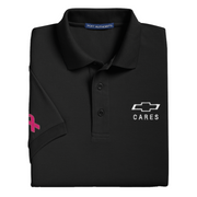 Ladies Chevy Cares breast cancer awareness polo in black