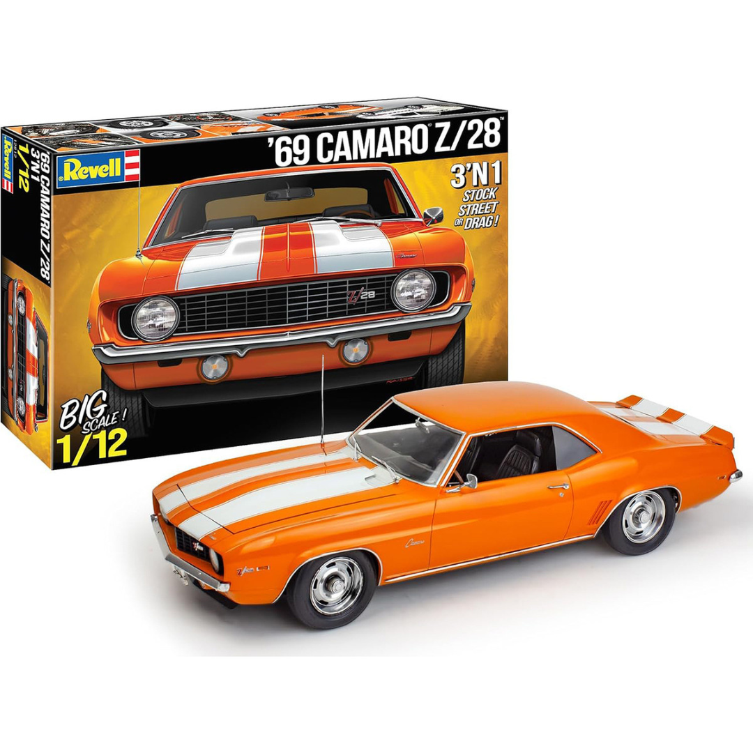 Level 5 Model Kit 1969 Chevrolet Camaro Z/28 3-in-1 Kit 1/12 Scale Model