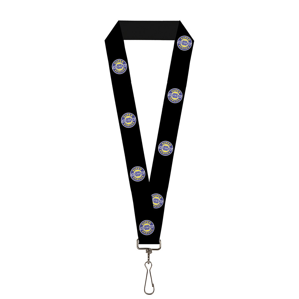 Chevrolet Super Service Logo Black Blue & Yellow Lanyard - 1.0"