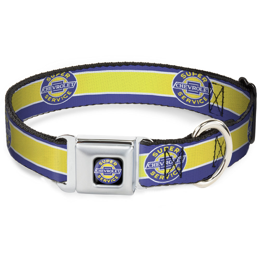 Chevrolet Super Service Logo Blue & Yellow Seatbelt Buckle Collar