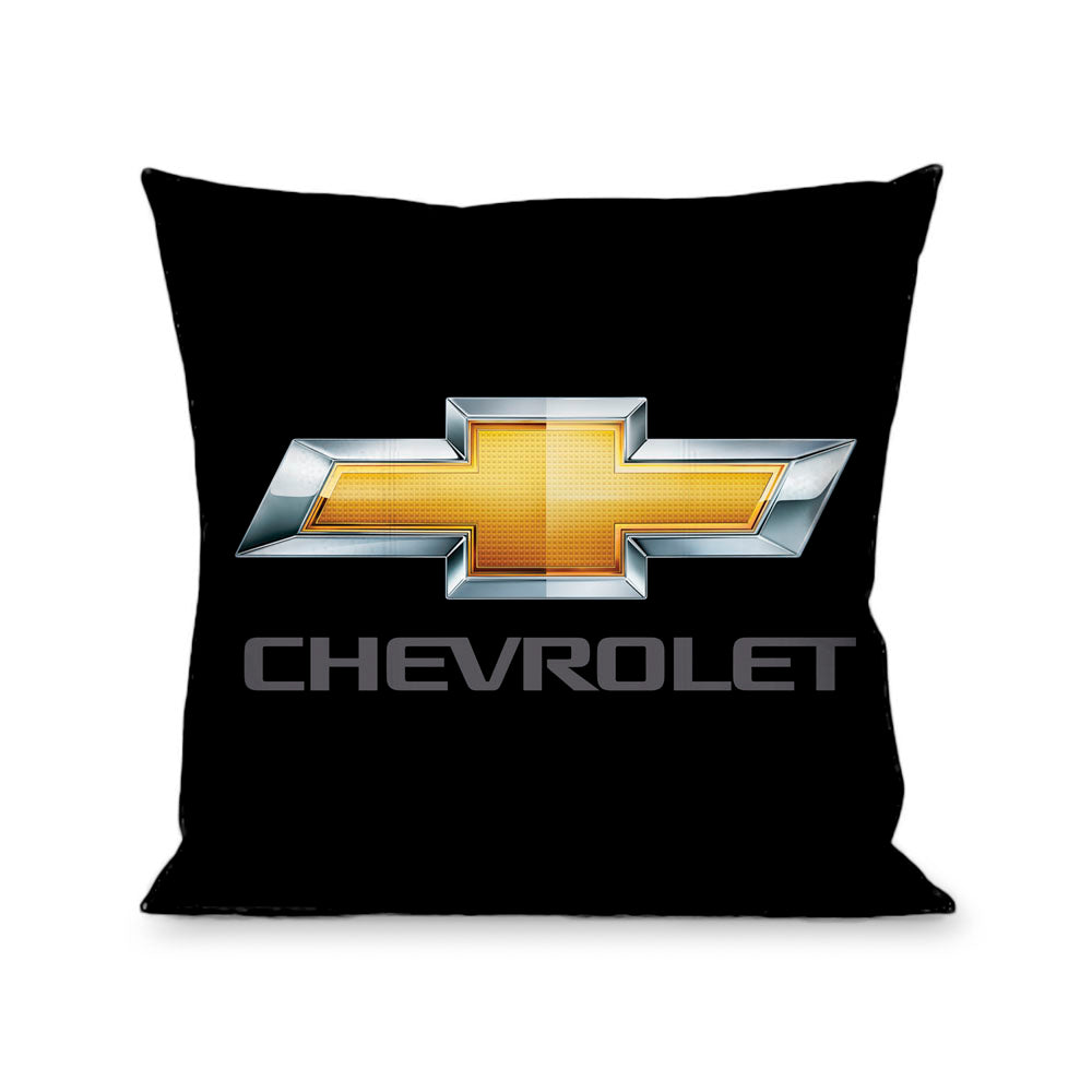 Chevy Bowtie Black Gold & Gray Throw Pillow