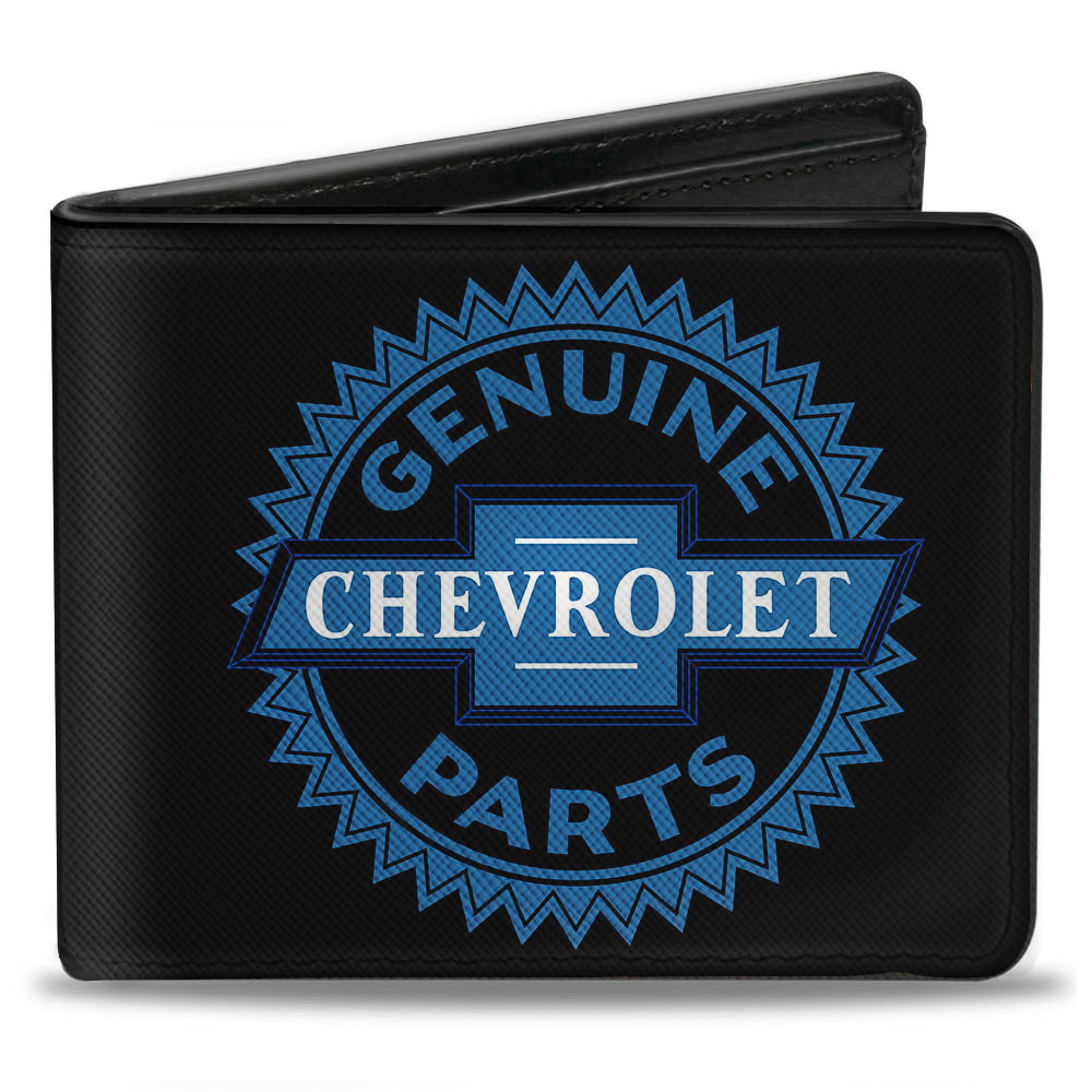 1927 Genuine Chevrolet Parts Seal Black Blue Bi-Fold Wallet