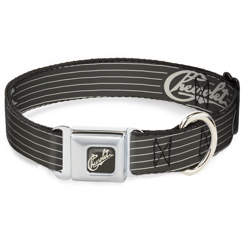 Chevrolet Heritage Script Charcoal & Tan Seatbelt Buckle Collar