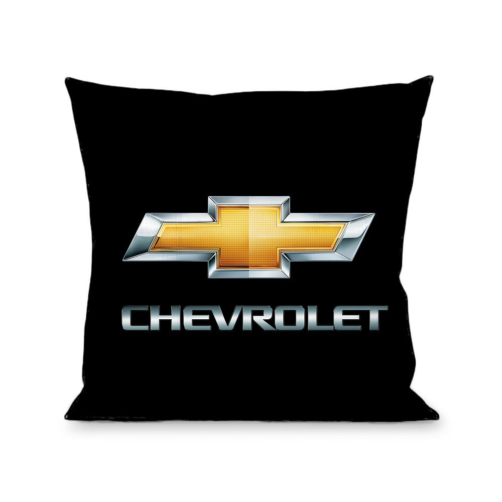 Chevy Bowtie Black & Gold Throw Pillow