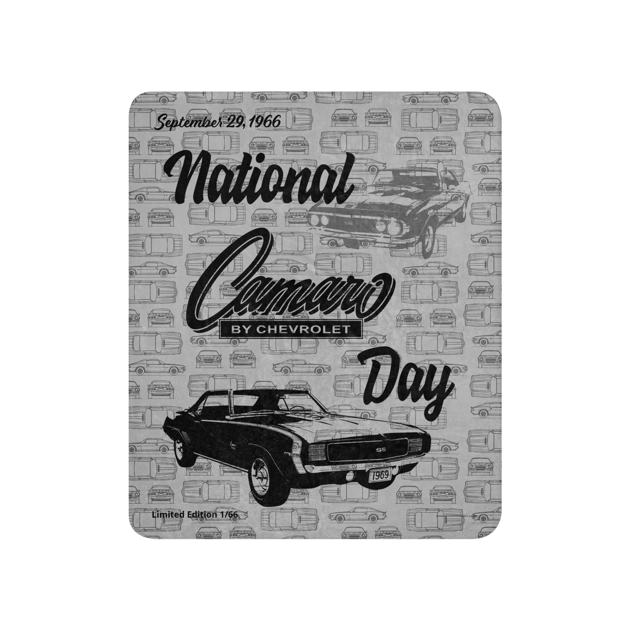 National Chevy Camaro Day Grey Sherpa Blanket, Limited Edition Collectible, Only 66 To Be Made