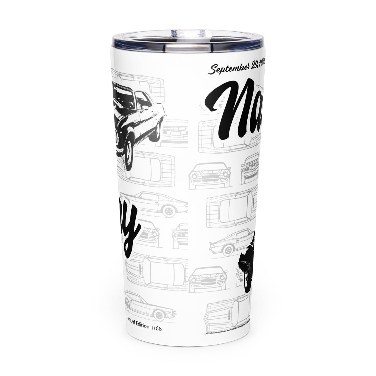 National Chevy Camaro Day Limited Edition White 20 oz Stainless Steel Tumbler, Only 66 To Be Made