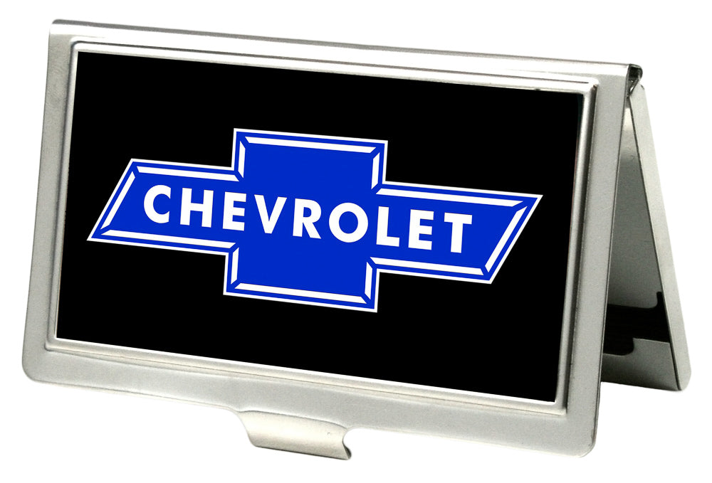 Chevy Bowtie FCG Black & Blue Business Card Holder - Small