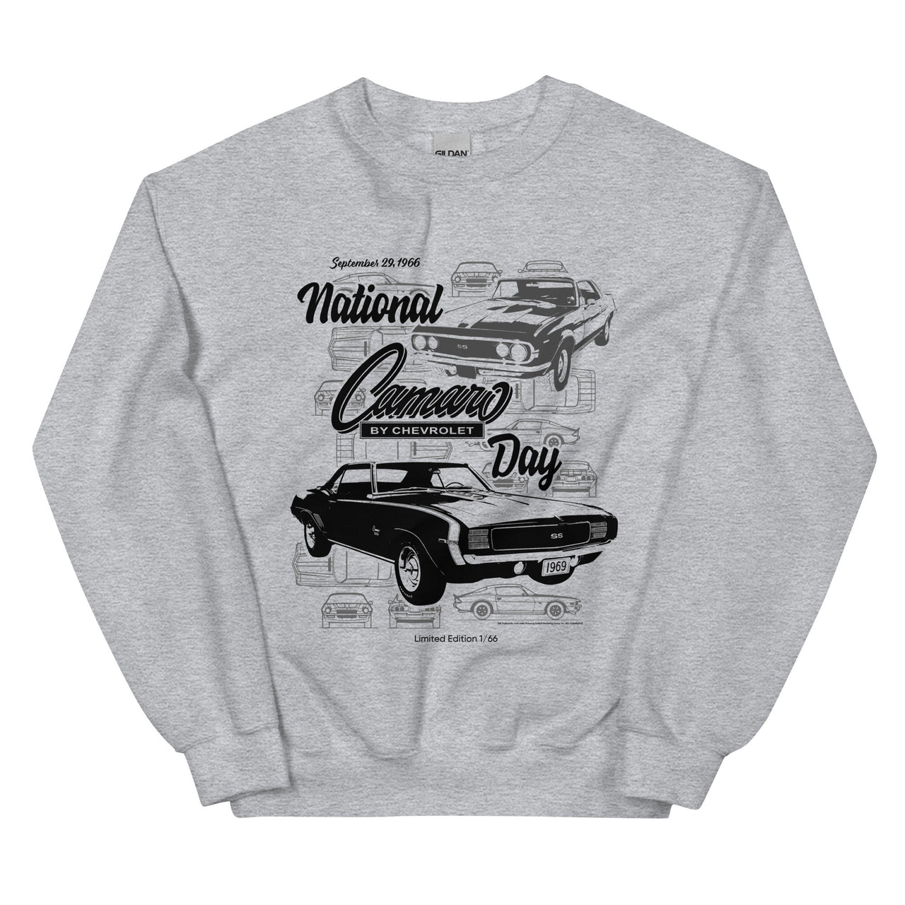 National Chevy Camaro Day Sweatshirt,  Limited Edition Grey Unisex Sweatshirt for Car Enthusiasts, 66 to Be Made
