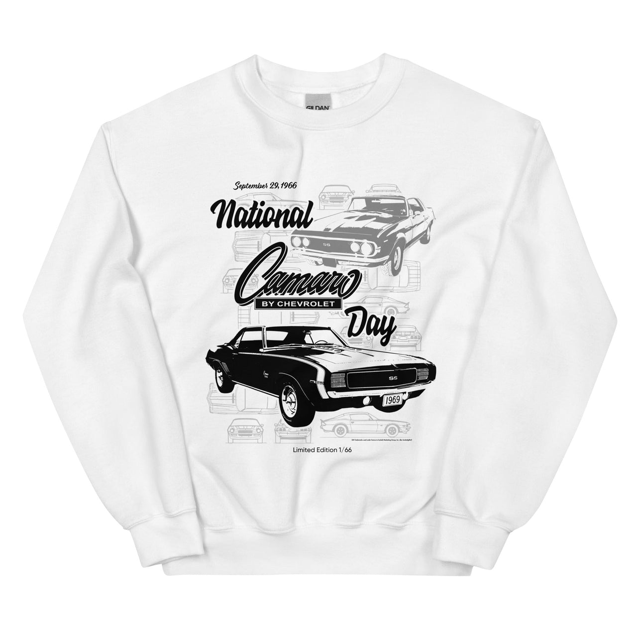 National Camaro Day White Sweatshirt,  Limited Edition Unisex Sweatshirt for Car Enthusiasts, 66 to Be Made