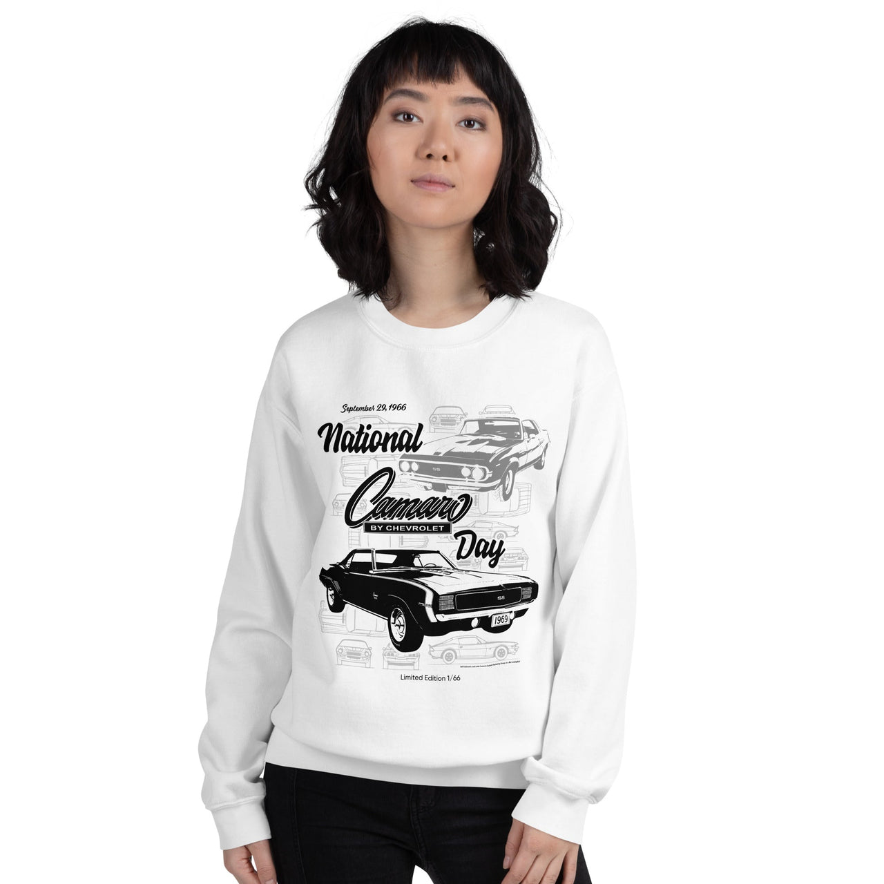 National Camaro Day White Sweatshirt,  Limited Edition Unisex Sweatshirt for Car Enthusiasts, 66 to Be Made