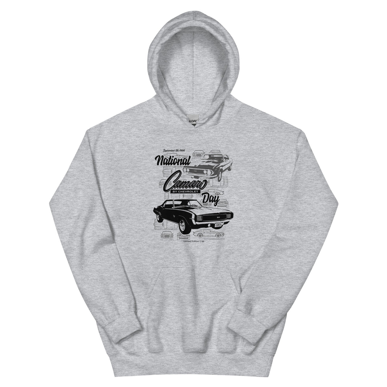 National Camaro Day Hoodie, Limited Edition Unisex Grey Sweatshirt for Car Enthusiasts, 66 to Be Made