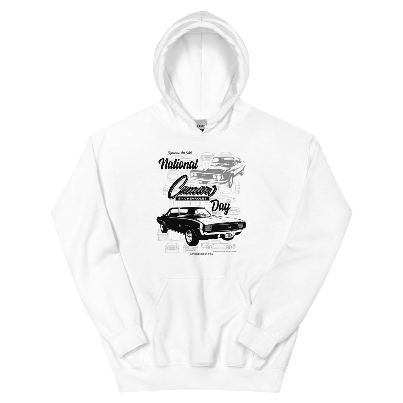 National Camaro Day Hoodie, White Limited Edition Unisex Sweatshirt for Car Enthusiasts, 66 to Be Made
