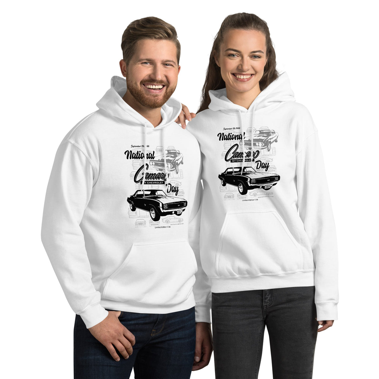 National Camaro Day Hoodie, White Limited Edition Unisex Sweatshirt for Car Enthusiasts, 66 to Be Made