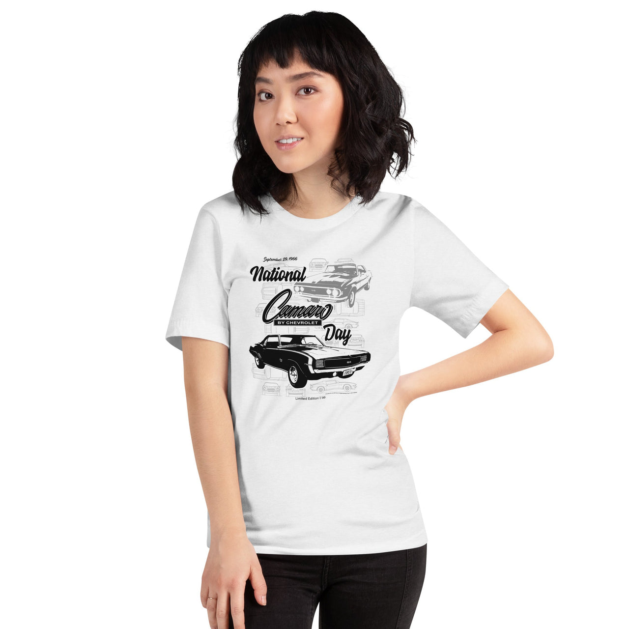 National Chevy Camaro Day Limited Edition White Unisex T-Shirt, Only 66 Tees To Be Made