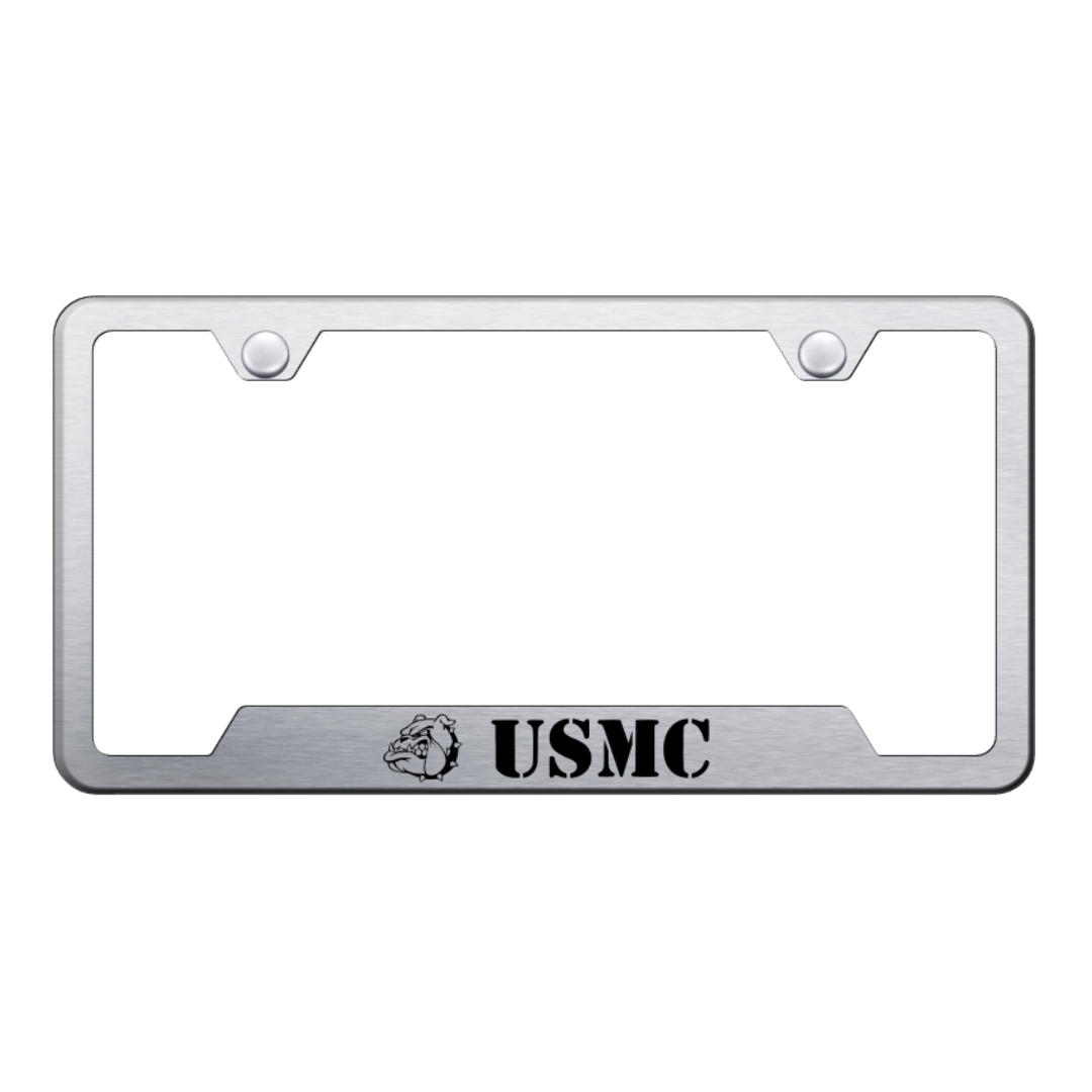 usmc-bulldog-head-cut-out-frame-laser-etched-brushed-44622-Camaro-store-online