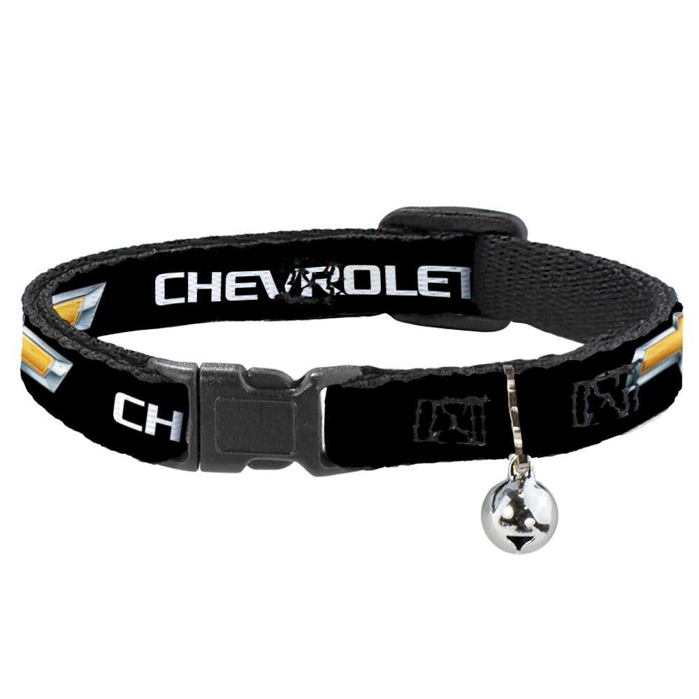 Chevrolet Bowtie Black & Gold Breakaway Cat Collar